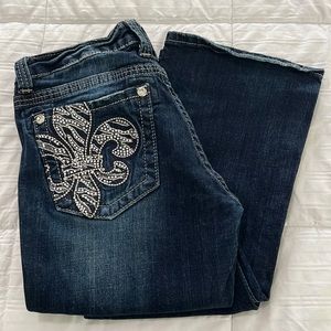 Vintage Miss Me Dark Wash Embellished Boot Cut Jeans